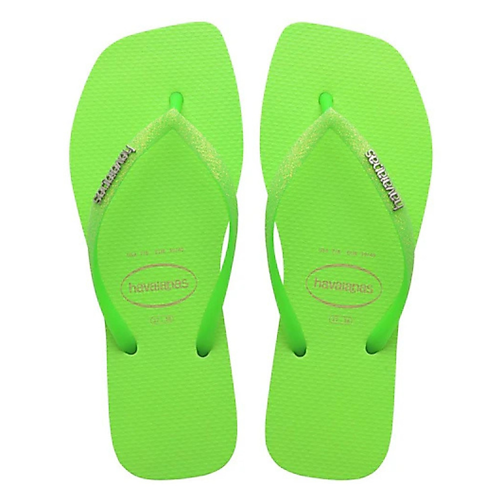 SANDALIA HAVAIANAS SLIM SQUARE GLITTER NEON QUADRADA FEMININA