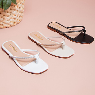 Sandália de Dedo Chinelo Rasteirinha Brilho Strass Confortavel