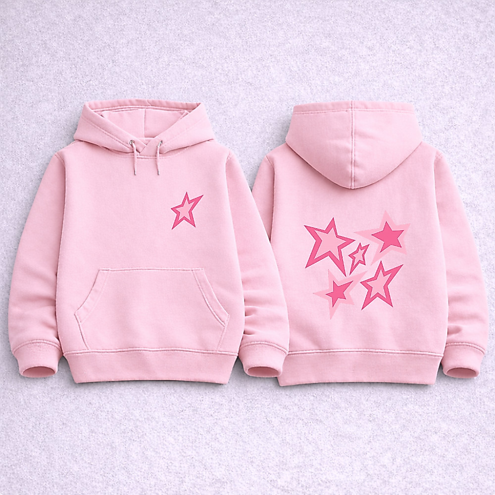 Blusa de Frio Infantil com Capuz Estampa Estrelas Confortável Quentinha Casual