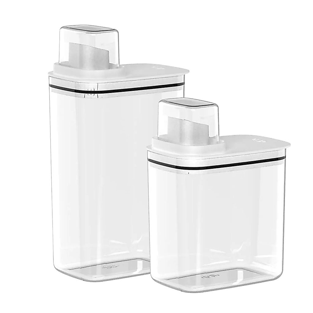 Dispenser Mantimentos, Cerais Detergente/Produtos Limpeza 1,5L (19,5cm) / 2,3L (23cm) / Kit Linha Flow