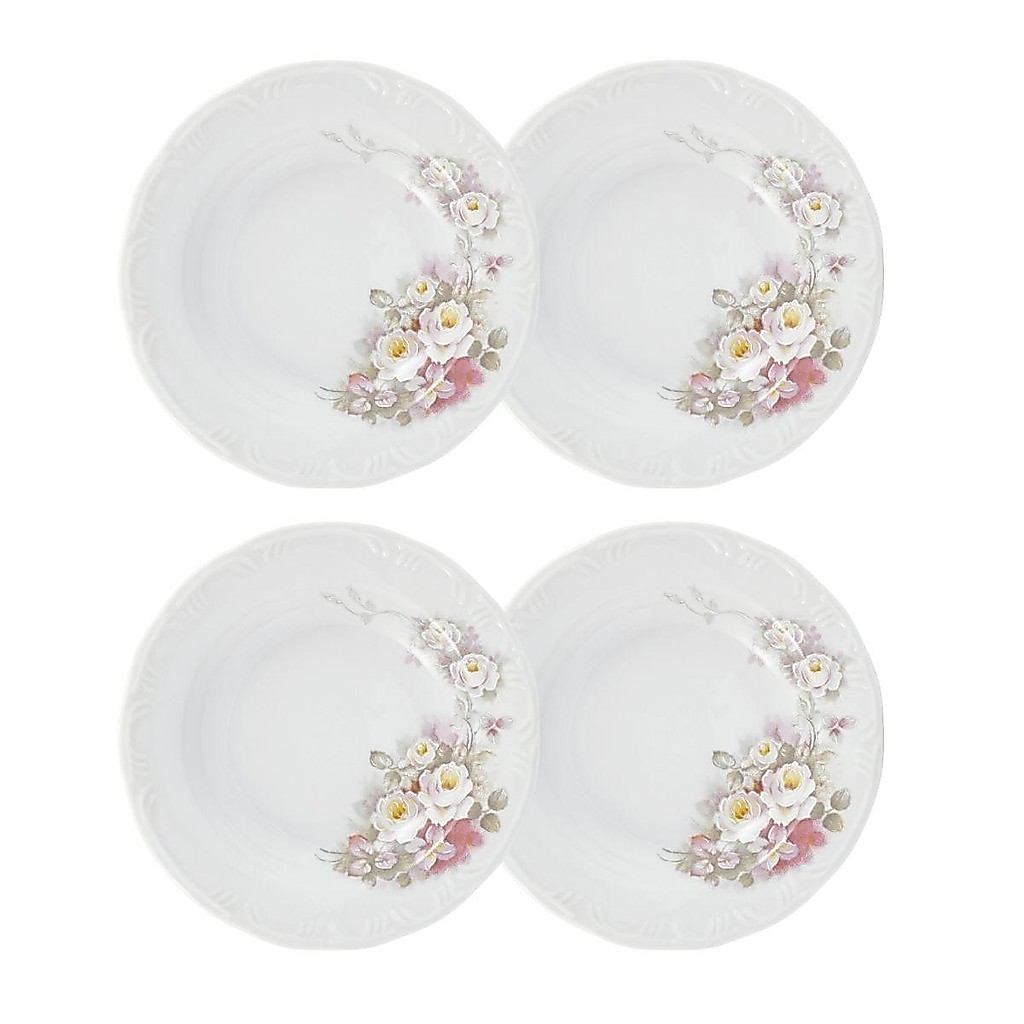 Jogo 4 Pratos Fundos Eterna 23 cm Porcelana Schmidt