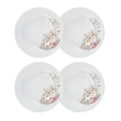 Jogo 4 Pratos Fundos Eterna 23 cm Porcelana Schmidt