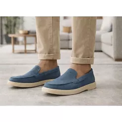Sapato Masculino Loafer Slip On Camurça Casual Esporte Fino Mocassim Confortável Calce Fácil Social Premium
