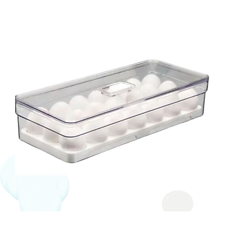 Organizador de Geladeira Quadrado 3,6 Litros C/ Tela de Ovo - Plastutti