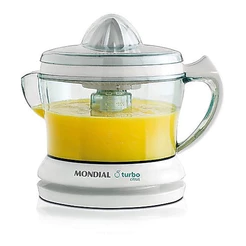 Espremedor de Frutas Elétrico Mondial 127V Turbo Citrus 25W 1,25L Branco Automático com Tampa