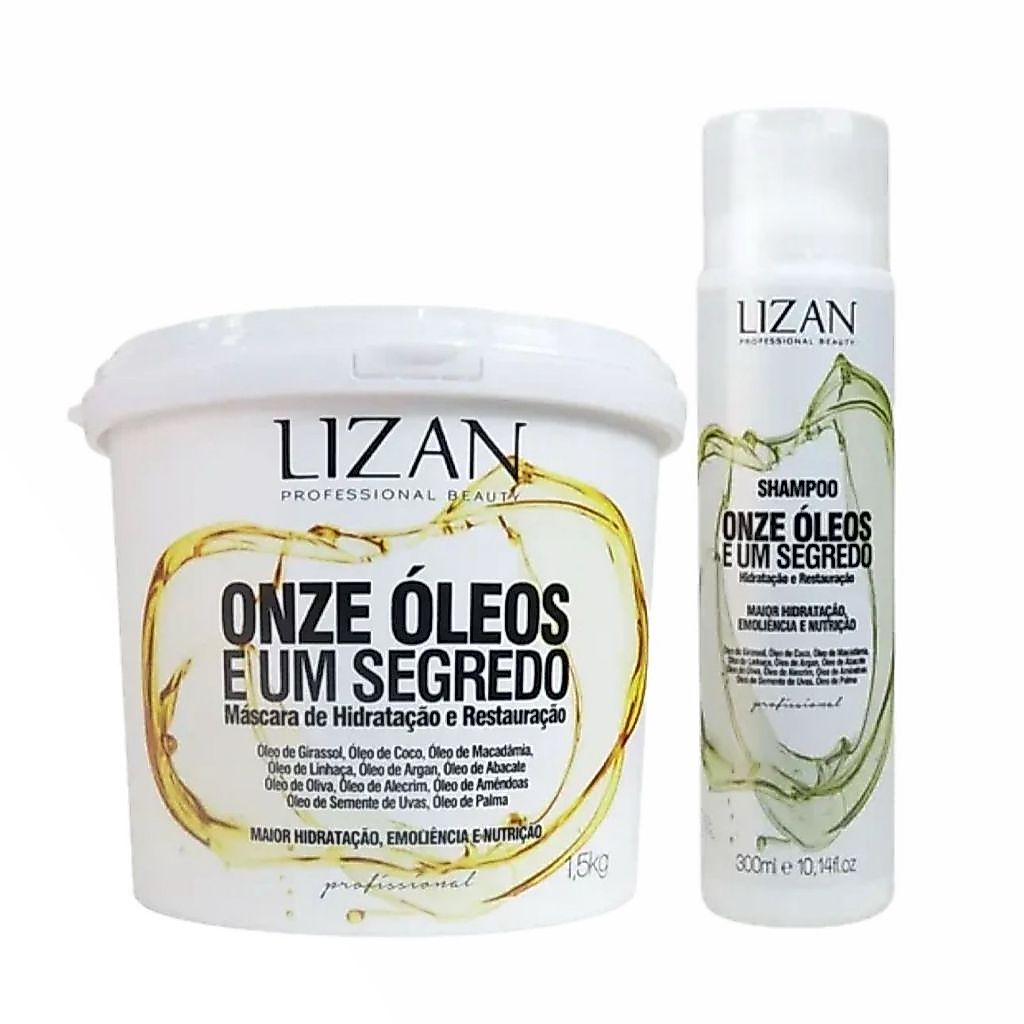Lizan Máscara Onze Óleos 1,5kg + Gratis Shampoo Onze Óleos 300ml