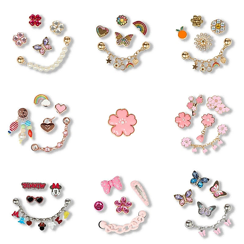 100# jtbzz Cute Metal Arco-Íris Corrente Buraco Sacos Acessórios DIY Pérola Encantos