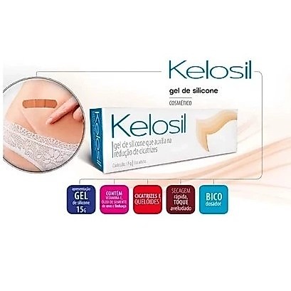 Kelosil Gel de silicone Reduz cicatriz e quelóides 15g