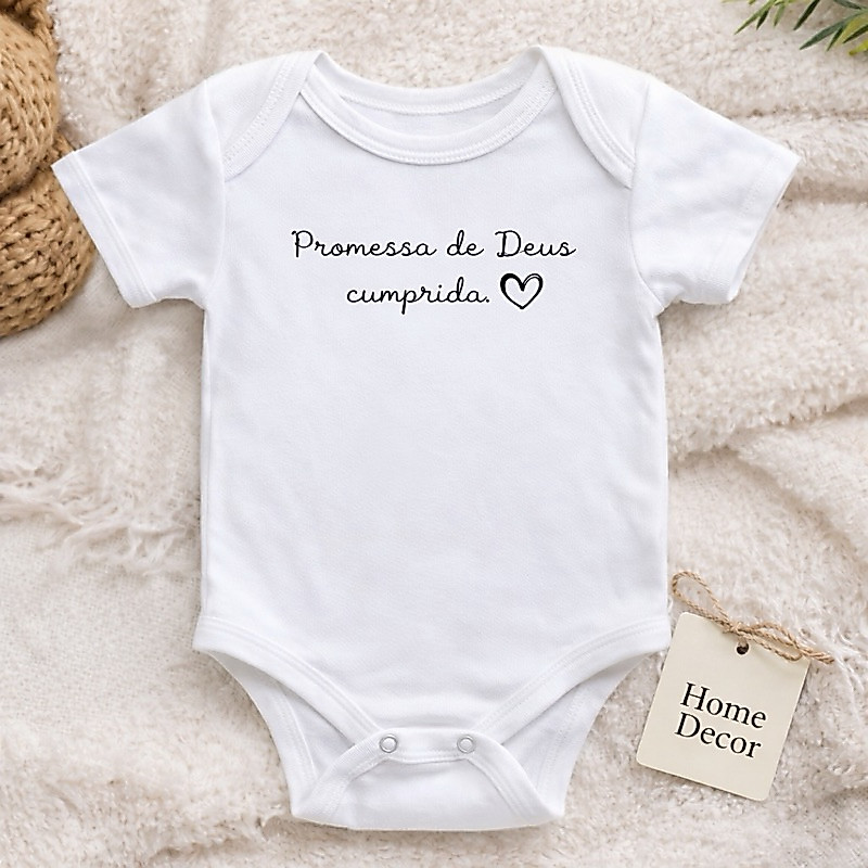 Body Bebê Promessa de Deus Cumprida Roupa Bebê Cristão Presente Bebê Religioso