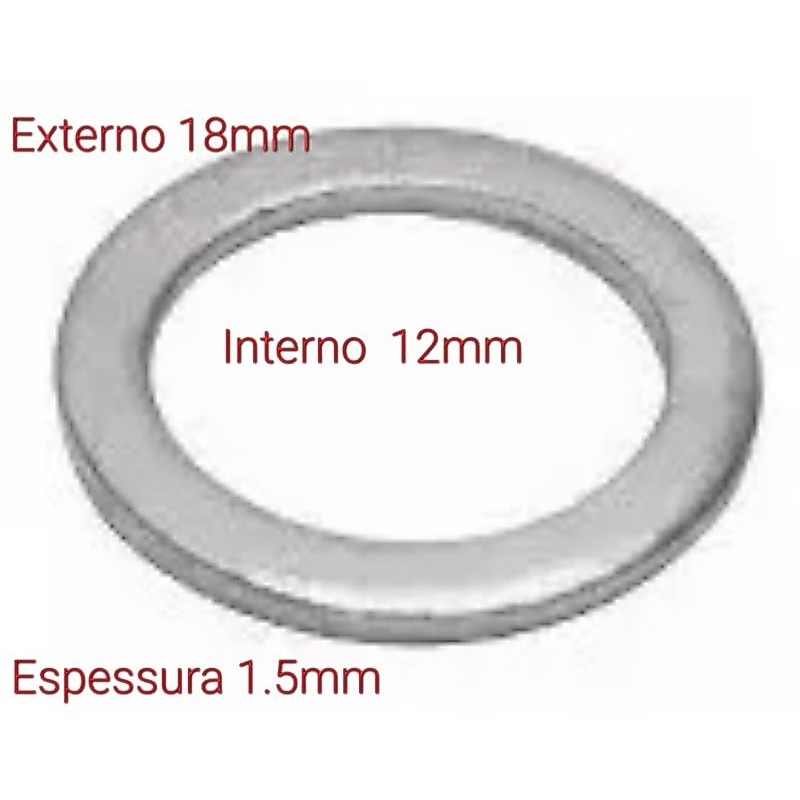 Arruelas Aluminio 12mm Vedação Bujão Carter-50 unidades · foto 2