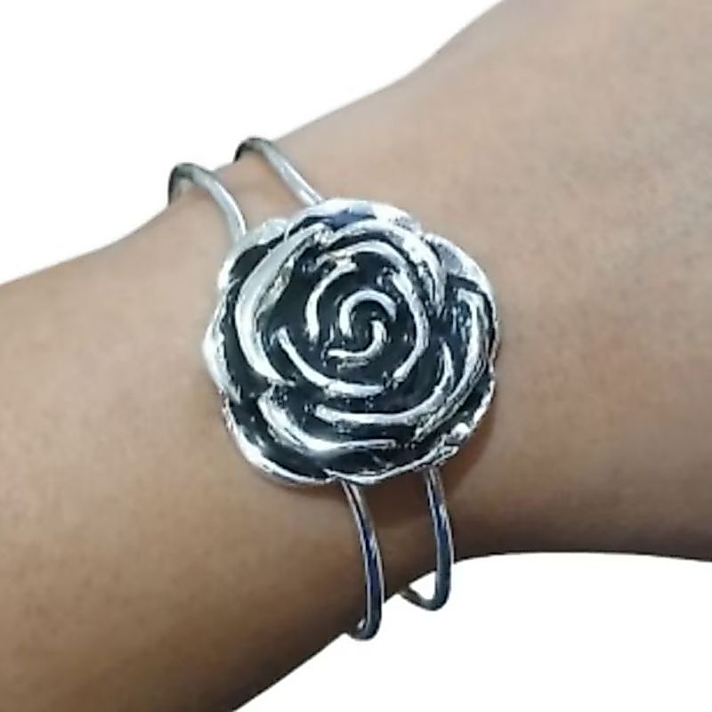 Pulseira bracelete flor rosa estilo boho - Bijoux by Vivi — imagem 2 de 2