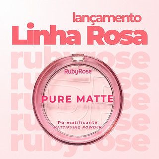 Pó Compacto Matificante Ultrafino Pure Matte Ruby Rose 6,5g - Pó Facial Rosa