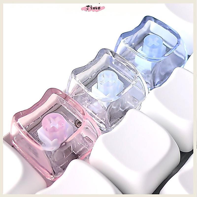 Time Cute Cat Transparent Keycaps 10/20pcs PBT 1U Perfil MAO Em Branco Para Amante De Teclado Mecânico Presente Exclusiv