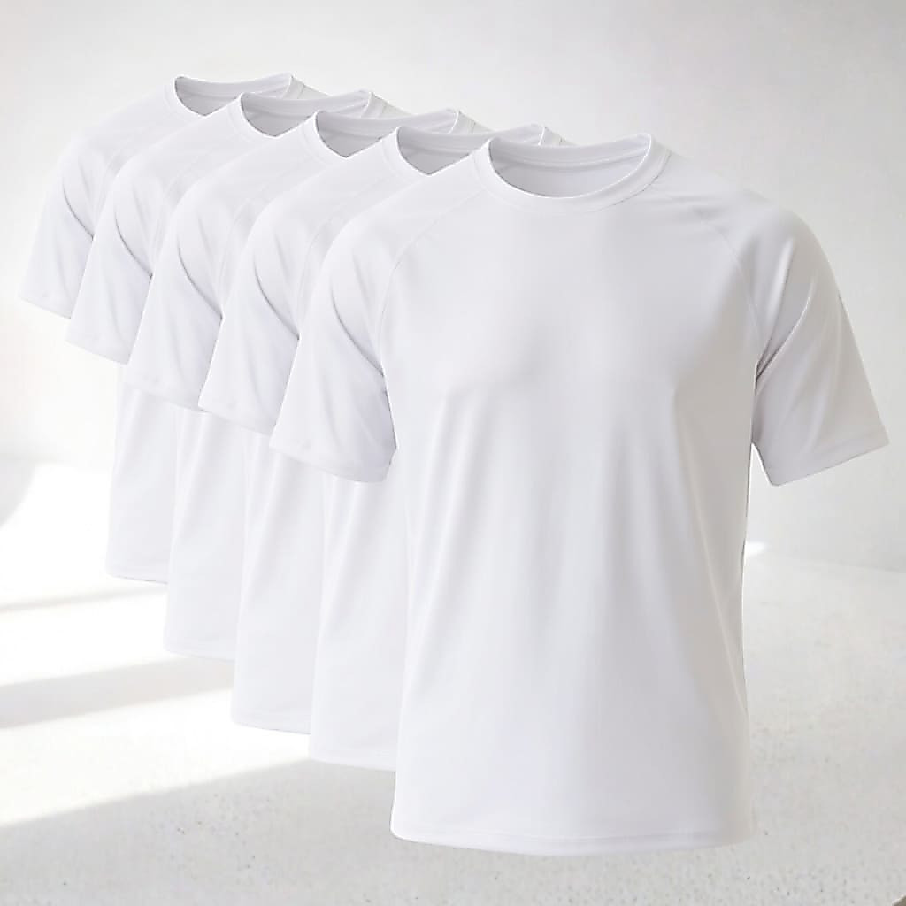 Kit 5 Camisetas Masculinas Manga Curta Dry Fit para Academia, Esportes e Lazer