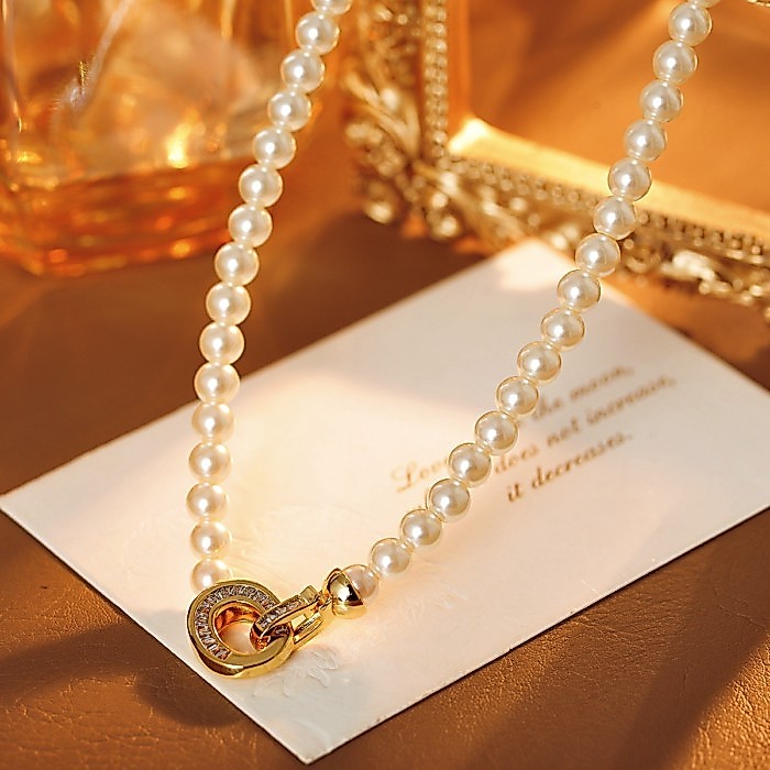20 colar Shijia pérola colar feminino luz luxo nicho outono inverno Nini mesmo estilo mãe