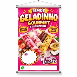 🍦 Banner GELADINHO GOURMET e Tradicional 🍓 | CHAME ATENÇÃO, ATRAIA CLIENTES e AUMENTE SUAS VENDA
