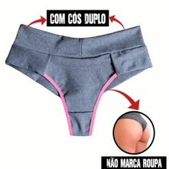 kit Calcinha Fio Duplo Cós Alto Forro 100% Algodão No Mescla.