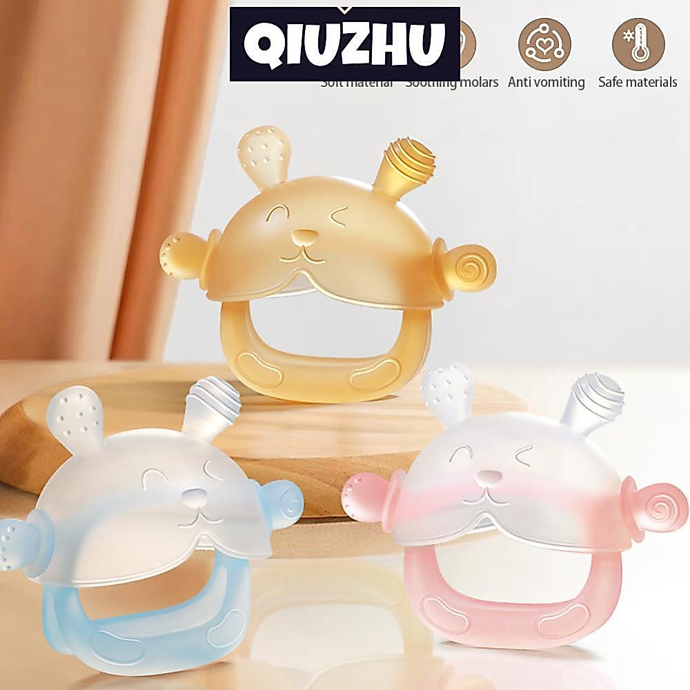 QIUZHU Silicone Mordedor Criança Mastigar Brinquedos Sensoriais Anti Gota Pulso Mão Bebê Dentição Mitten Grau Alimentíci