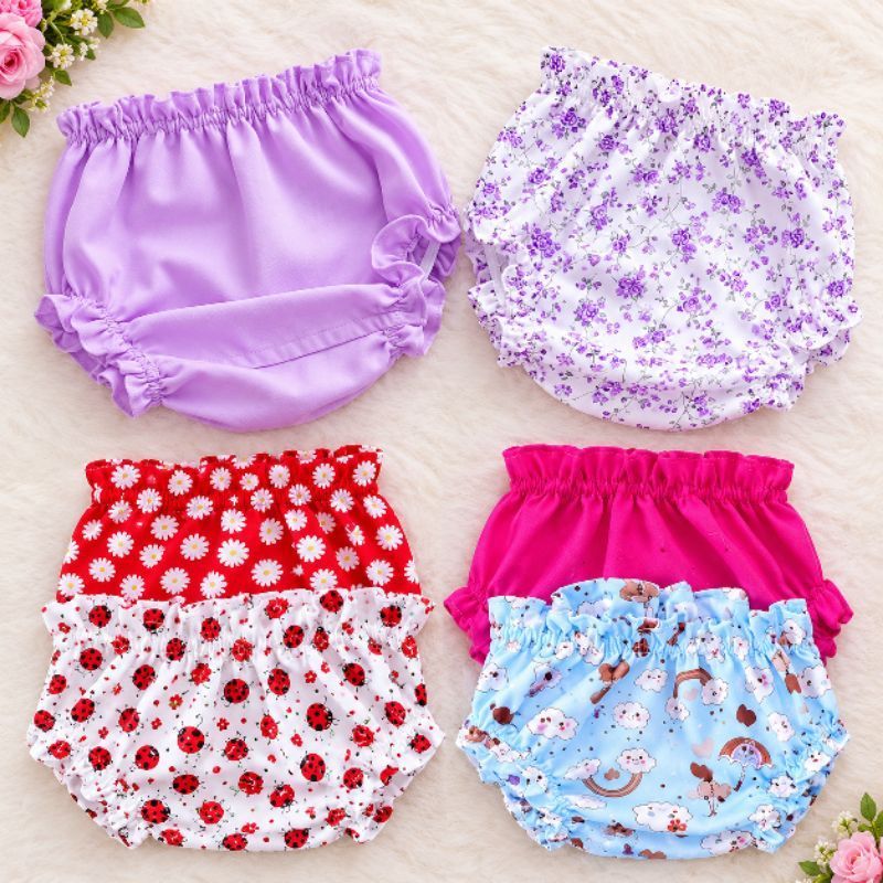 Kit 2  ou 3 Calcinhas Tapa Fraldas cores e estampas variadas tamanhos de 0 a 12 meses/menina/bebê