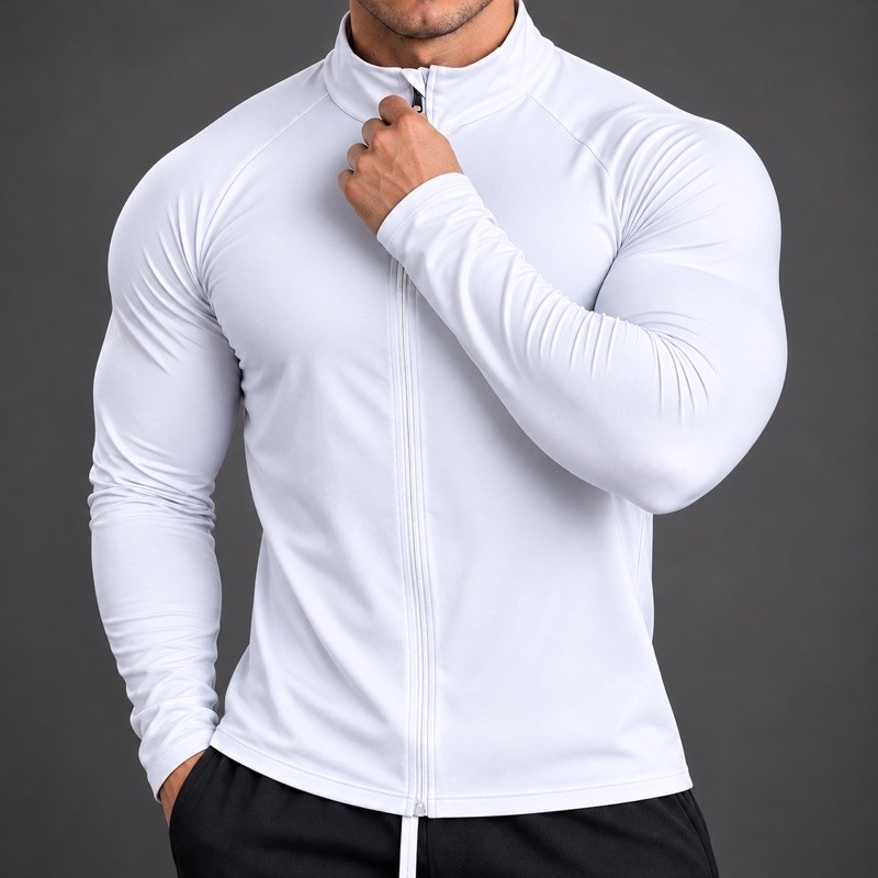 Camisa casaco de manga longa com zíper, com proteção UV, Leve para basquete intenso, ciclismo caminhada academia