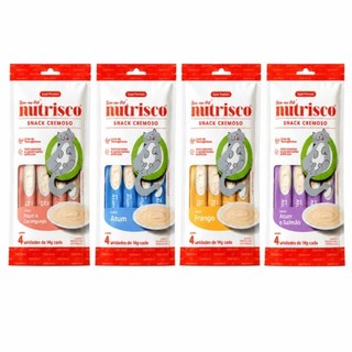Kit 48 Sachês com 4 Sabores Petisco Cremoso Nutrisco Premium para Gatos