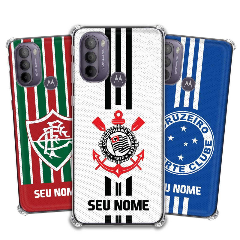 Capa Capinha - Motorola Moto G31 - Futebol Times do Brasil Personalizada com nome em Oferta na Shopee