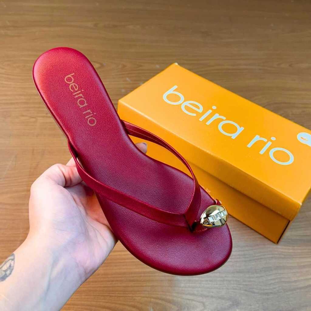 BEIRA RIO RASTEIRINHA DE DEDO MODERNA PRATICA ESTILOSA MODA REF 8384.767 VERMELHO