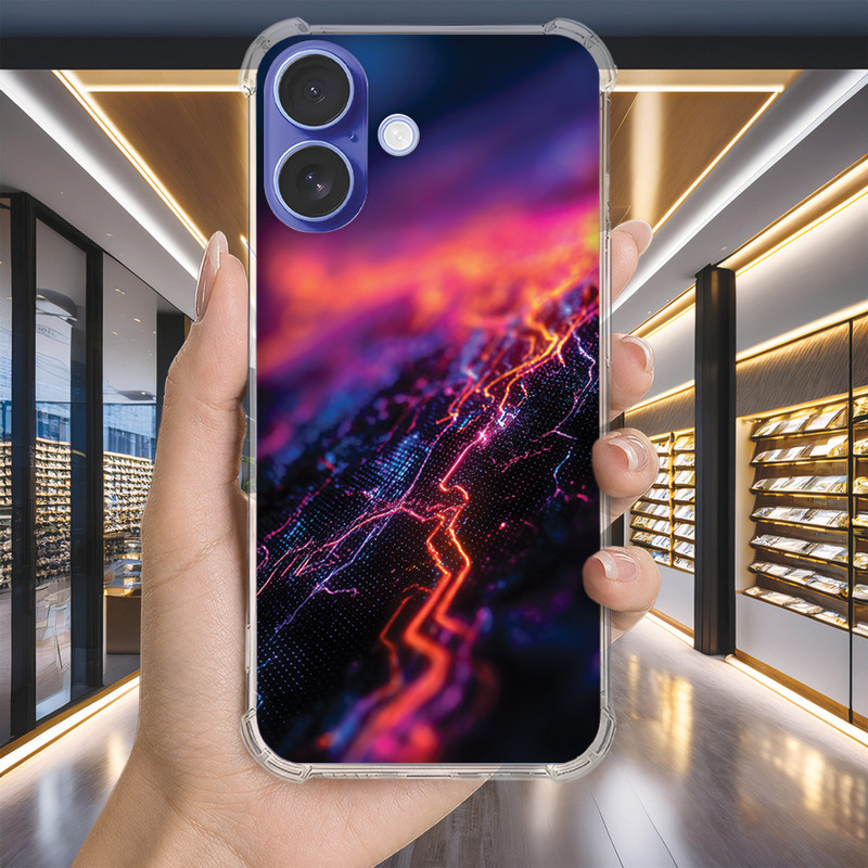 Capa Capinha IPHONE 12 PRO MAX 11 XS XR SE 2020 PLUS Anti-impacto Personalizada cyber MATRIX neon (4256)