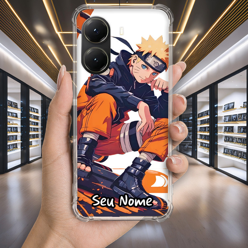 Capa Capinha REDMI 14C 13C 13 12C 12 10C 10A 9C 9A POCO C65 C55 Anti-impacto Personalizada anime NARUTO nome (3523)