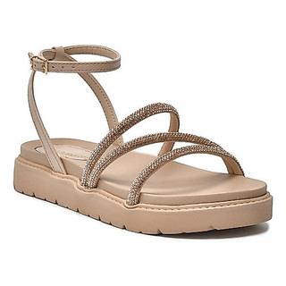 Sandália Feminina Via Marte 102-008 / 176-006 Papete Birken Tira Strass Brilho Elegante Confortável