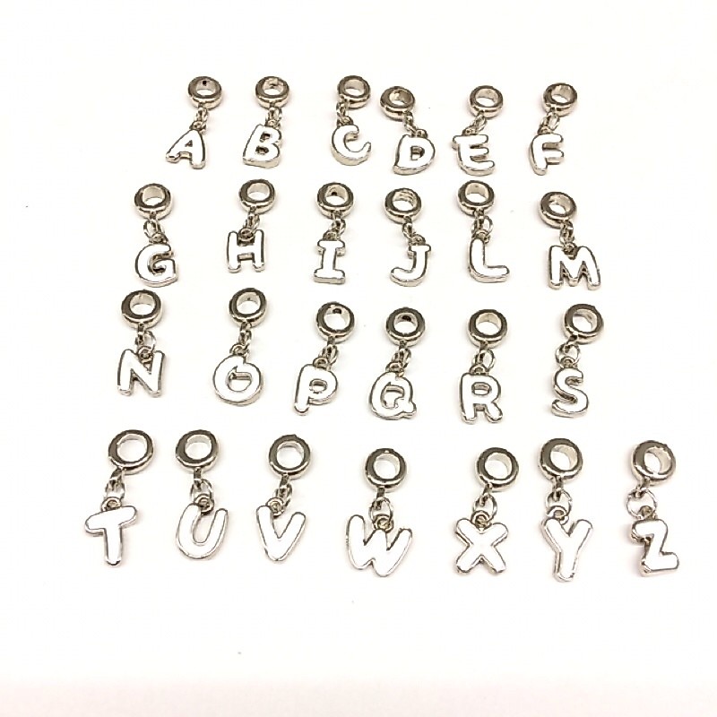 Berloque Letras/letra /pingente/branco/branca