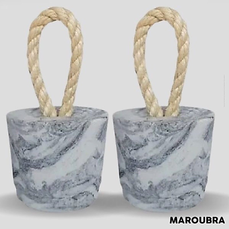 2 Pesos de Porta Marmorizado Branco 1kg