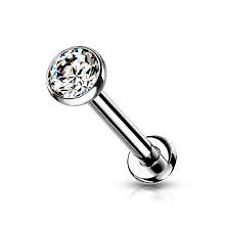 piercing labret cristal
