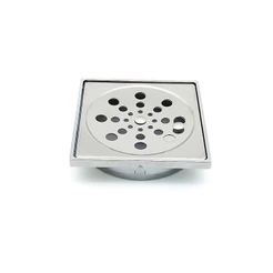 Ralo 10x10 Inox Grelha + Porta Ralo Em Abs Quadrado Cromo banheiro quintal