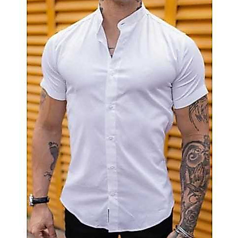 Camisa masculina gola padre Slim FitLuxo Manga Curta social  Moda Verao 2026