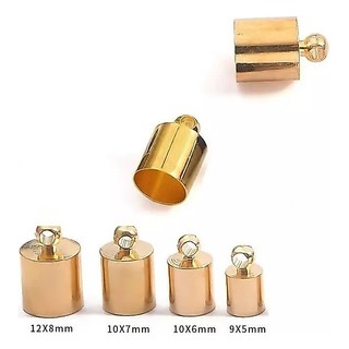50 a 100 Peças Terminal de Colagem Latão 5x9mm/10x14mm - Prata/Dourado para Bijuterias