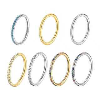 Piercing Argola de Titânio Cravejado com Zircônias  Brilho Luxuoso | Hipoalergênico e Resistente