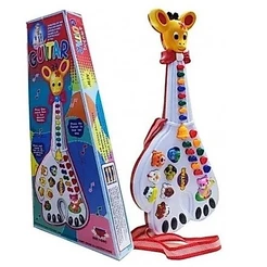 Guitarra Girafa Musical Com Sons de Bichos e Luzes 26 Teclas - Diversão Interativa!