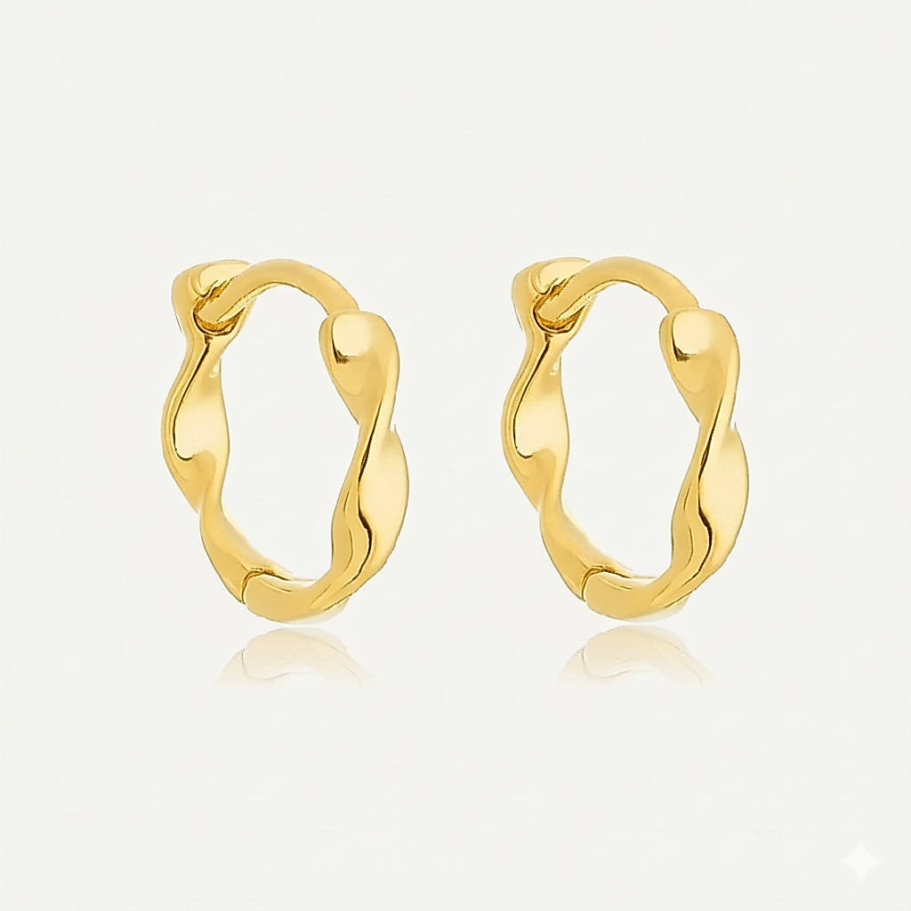 Brinco Argola Torcida – Banhado a Ouro 18k