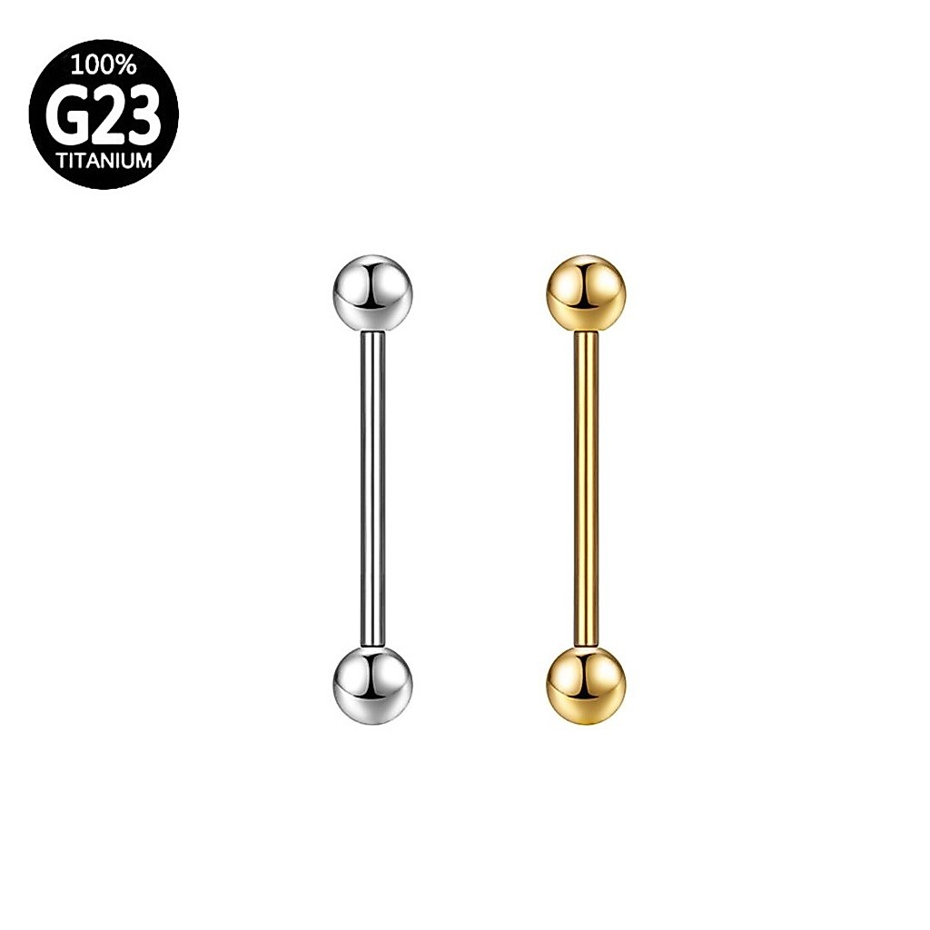 Piercing Mamilo Língua transversal Maxbarbell Titânio Pvd Rosca Externa