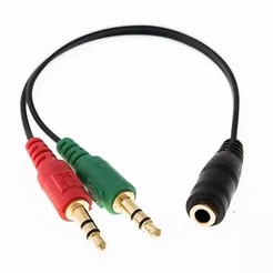Cabo Adaptador P3 Fêmea Para 2 P2 Macho Microfone Fone De Ouvido Headset 20cm - Chipsce