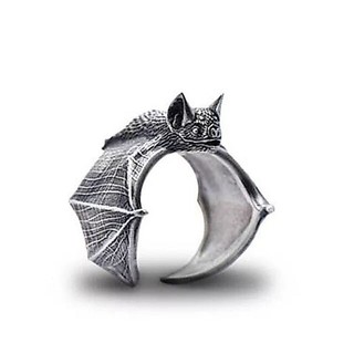 Anel de Morcego Preto Estilo Coreano Moderno Personalidade Dominante Anel Aberto Ajustável para Homens e Mulheres Anel R