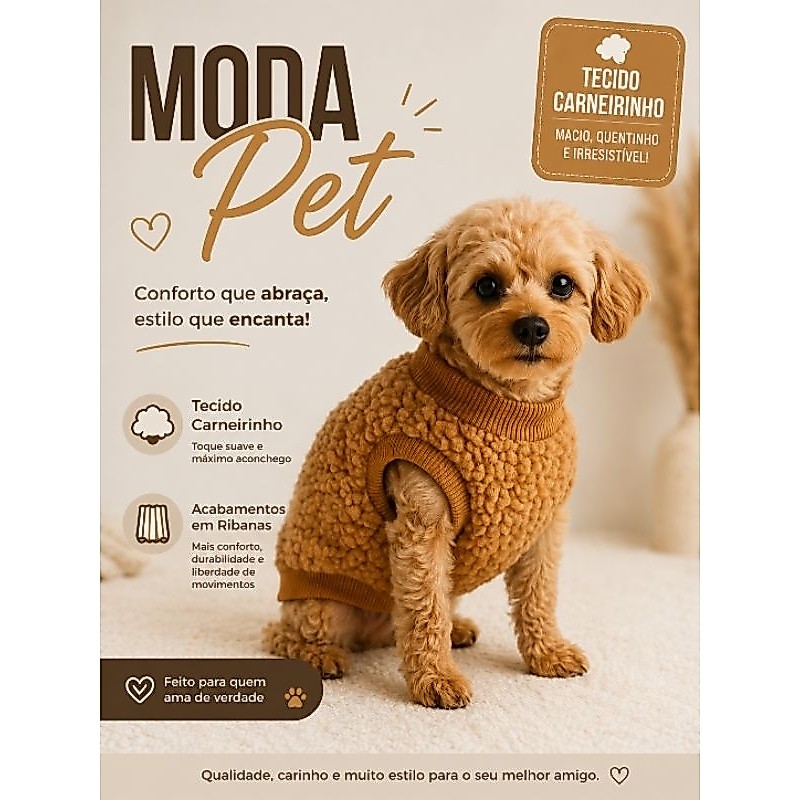 kit 2 peças Roupa pet Teddy Cachorro -Gato Moda Pet Inverno-PEQUENO PORTE