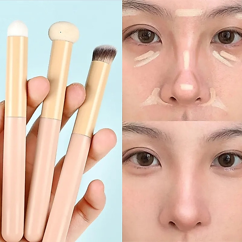 3pcs/set Cosmetic Sponge Concealer Foundation Detalhes Puff Professional Pad Ferramenta De Escova Cosmética