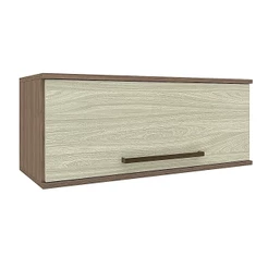 Armário de Cozinha Multiuso Suspenso Aéreo Com 1 Porta 80cm Tannat Legno Crema Evolution Batrol