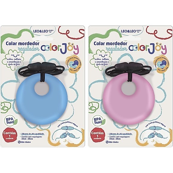 1 Unidade Colar Mordedor Sensorial Color Joy Cores Sortidas Leo&Leo Leonora Anti Ansiedade Regulação