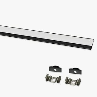 Perfil de Alumínio 3010 Sobrepor 1m Preto para Fita LED