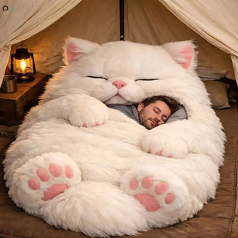 Adorável Saco De Dormir Com Envelope De Gato Super Macio E Confortável Para Homens Mulheres