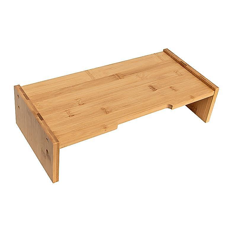 Base Para Notebook ou Monitor Zinnia, Com Elevacao e Organizador, Bambu, ZNO-ONM