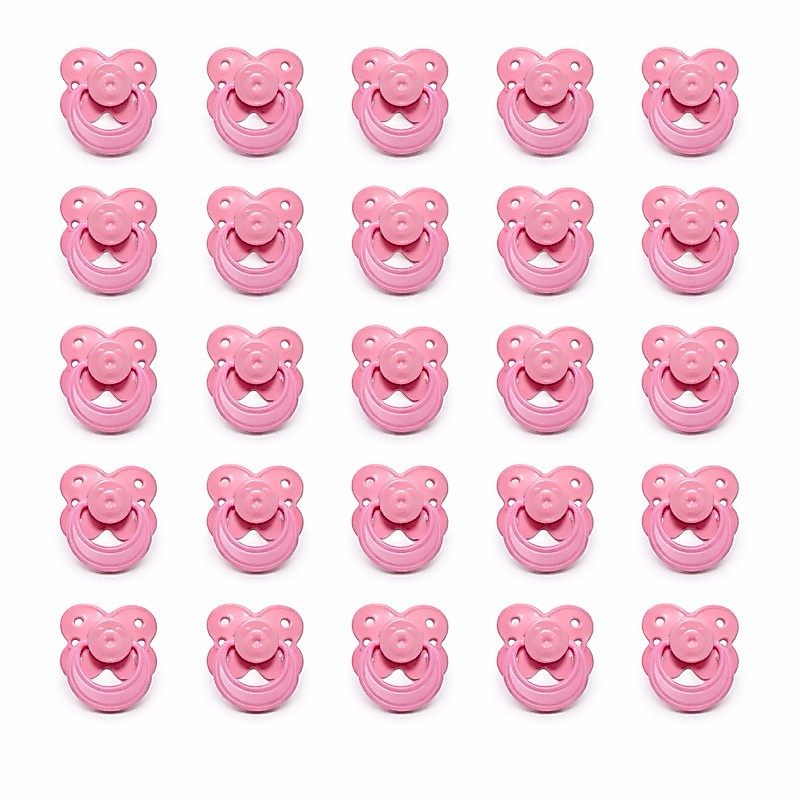 Kit 25 Mini Chupetas Rosa Ursinho bico palito 28x35mm Artesanato Bebê Reborn Lembrancinha